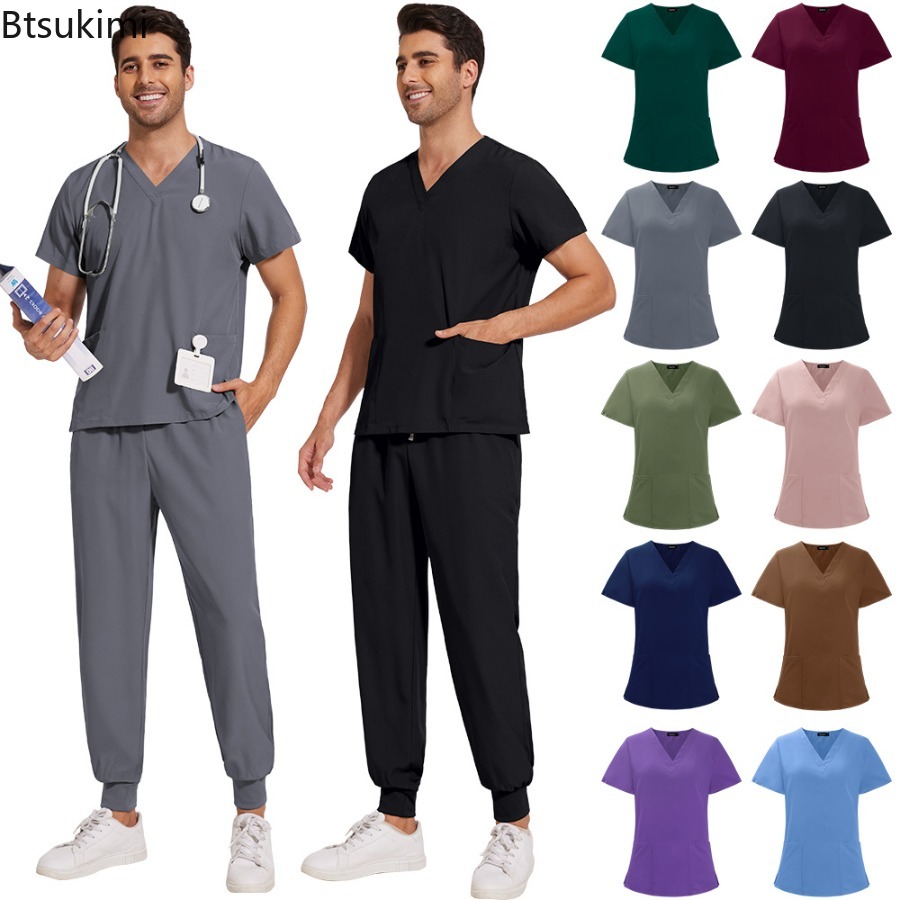 Lab Coat Medical - 스クラブ 세트 유니폼 간호사 남성 의료용