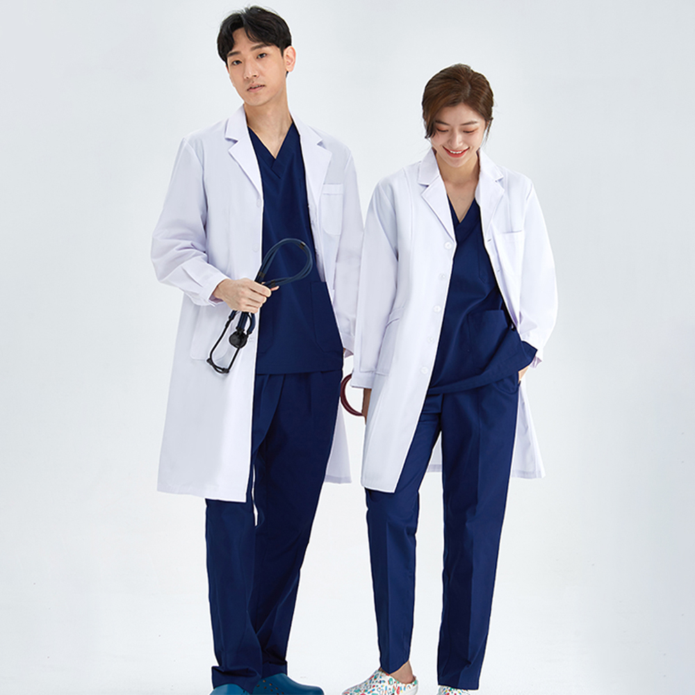 Lab Coat Medical - 남녀공용 화이트 코트, 병원 의사 슬림