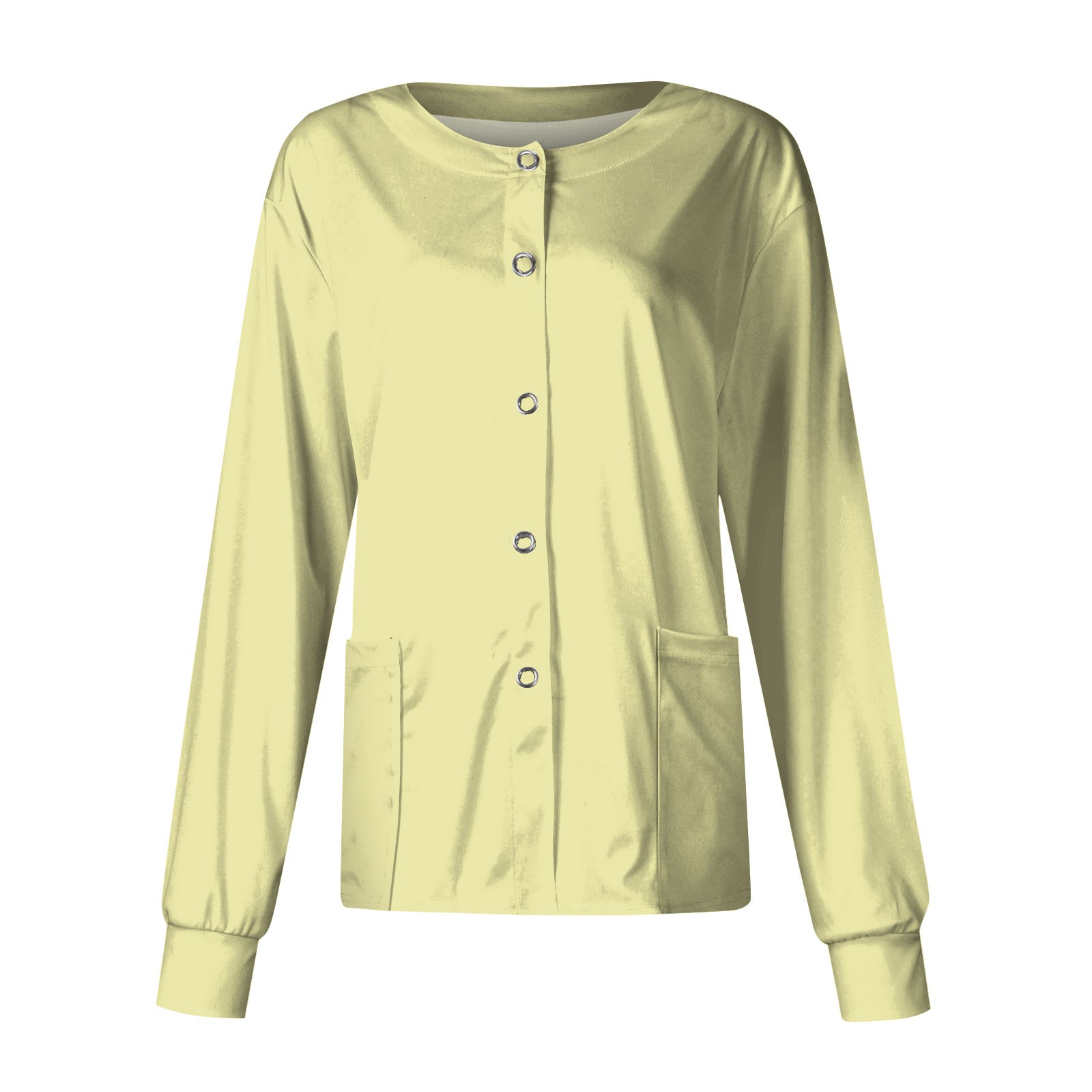 여성용 긴팔 포켓 작업용 스탠드업 칼라, 단색 싱글 브 - Medical Lab Uniform 리뷰 및 가격