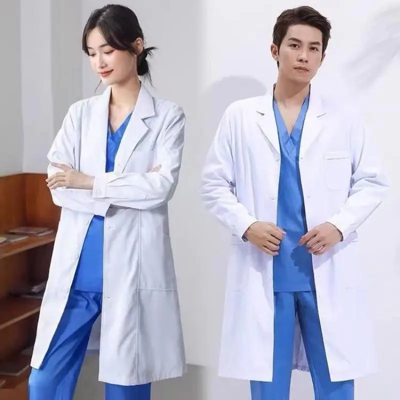 흰색 실험실 코트 실험 의료 유니폼 긴팔 학생 흰색 코 - Lab Coat Medical 리뷰 및 가격