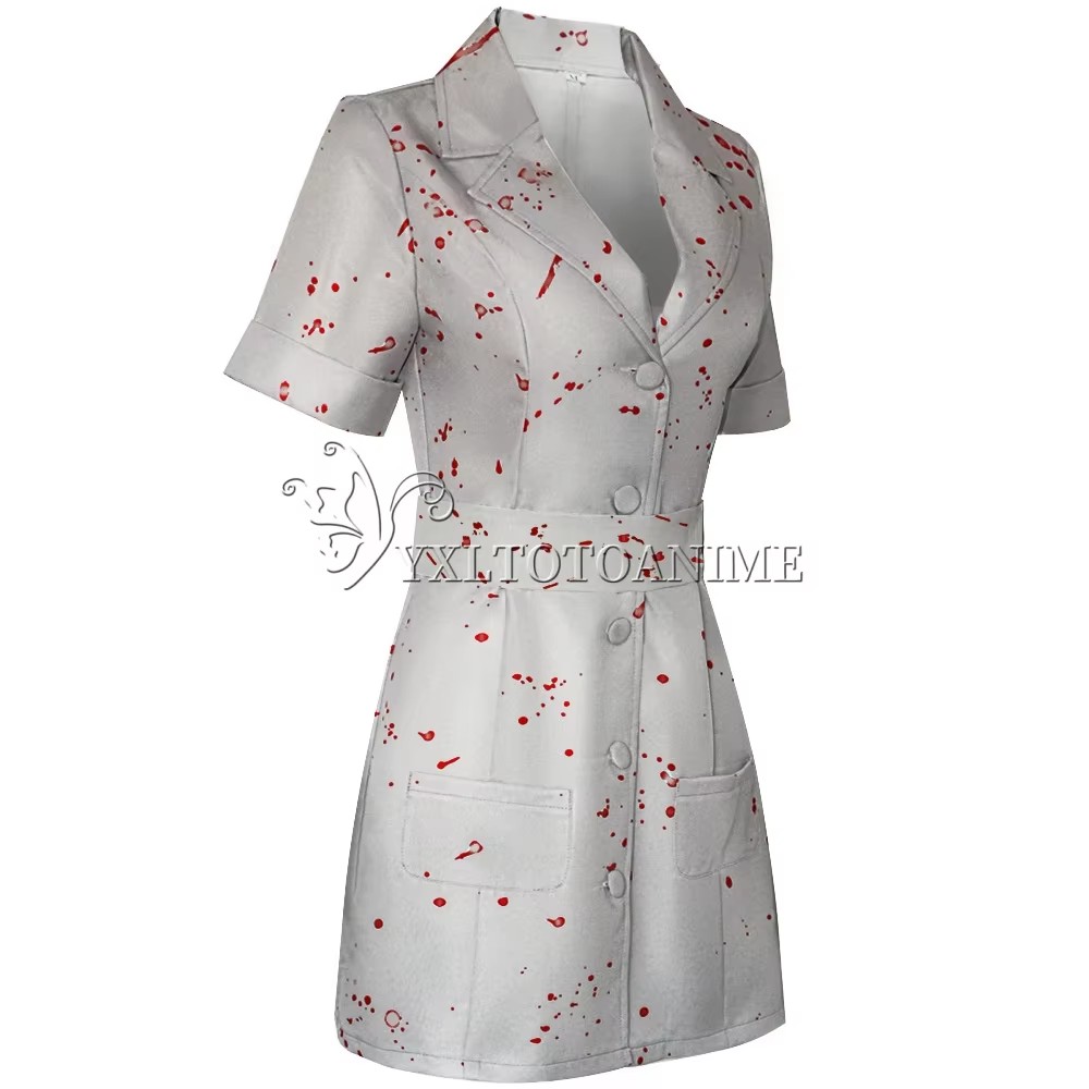영화 사일런트 힐 코스프레 의상 간호사 흰색 피 얼룩이 - Medical Lab Uniform 리뷰 및 가격
