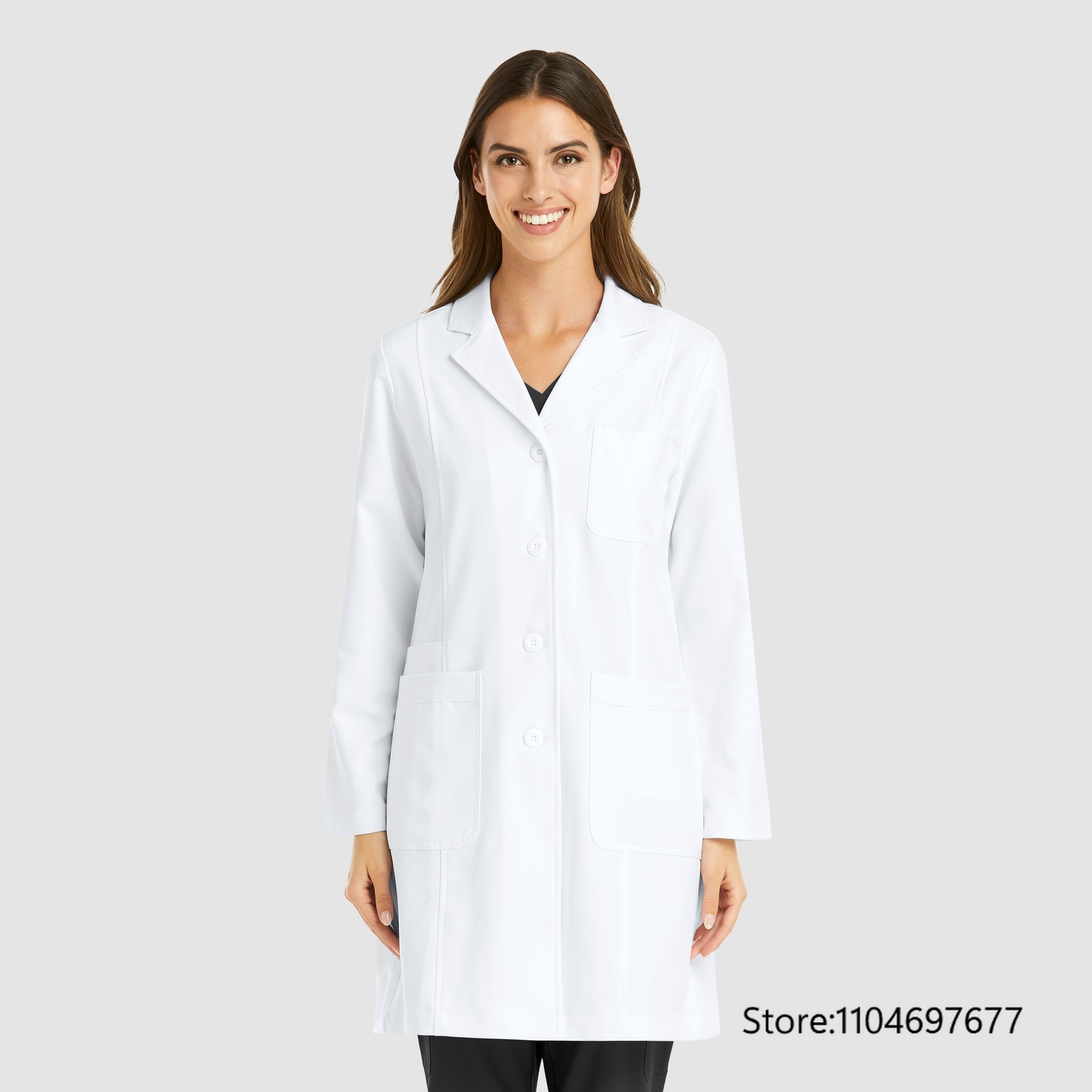 다색 여성용 긴소매 미용실 가운 화이트 실험실 코트 노 - Lab Coat Medical 리뷰 및 가격