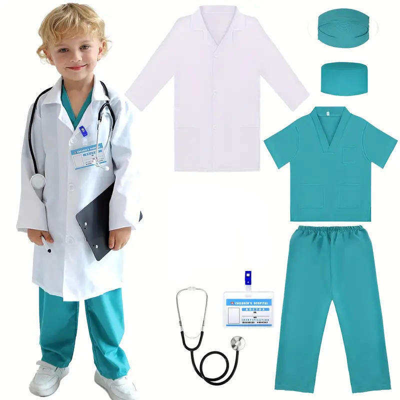 7PCS 어린이 의사 간호사 코스프레 복장 소년 소녀  - Lab Coat Medical 리뷰 및 가격