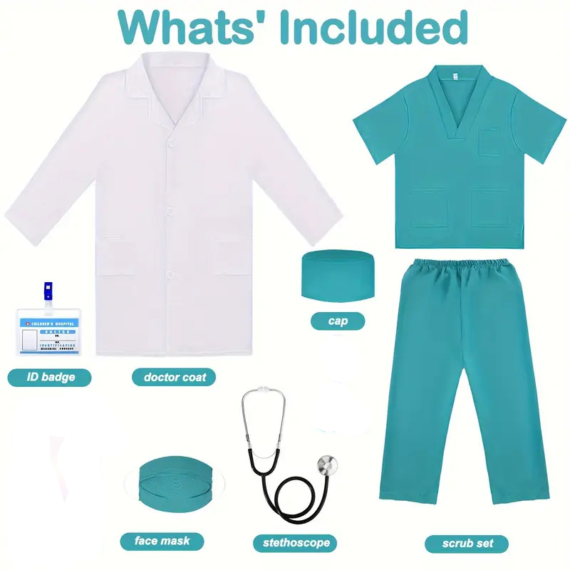 7PCS 어린이 의사 간호사 코스프레 복장 소년 소녀  - Lab Coat Medical 리뷰 및 가격