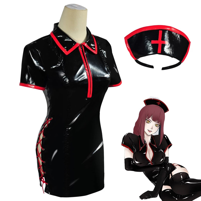 애니메이션 전기톱 남자 코스프레 의상, 마키마 파워 섹 - Medical Lab Uniform 리뷰 및 가격