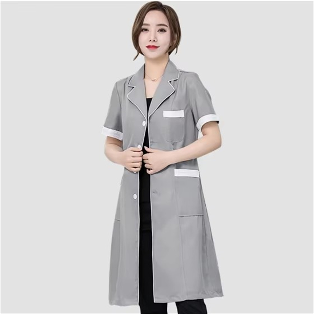 고급 회색 단색 슬림 단순 주름 방지 스파 유니폼 미용 - Lab Coat Medical 리뷰 및 가격