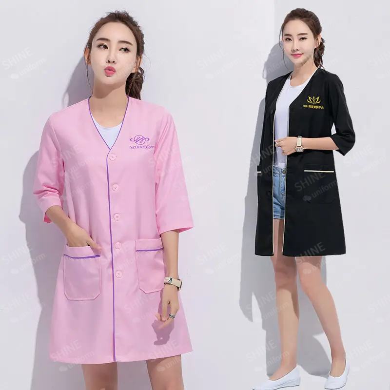 미용 유니폼 미용사 맞춤형 로고스킨 관리자 작업복 스파 - Lab Coat Medical 리뷰 및 가격