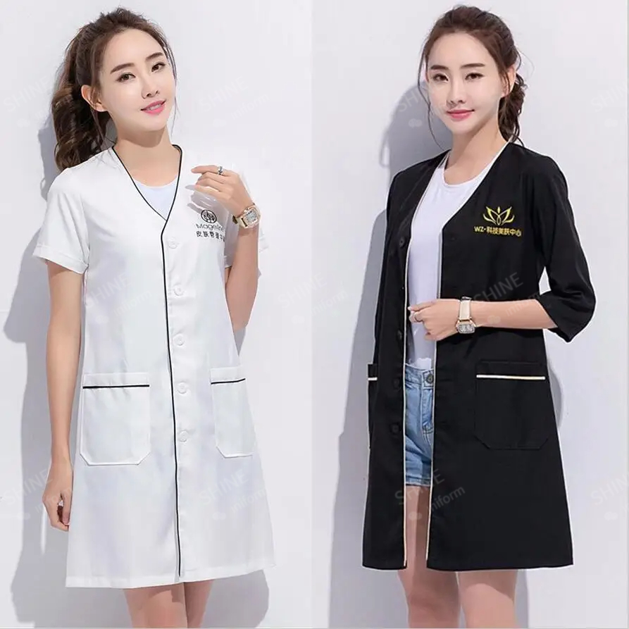 미용 유니폼 미용사 맞춤형 로고스킨 관리자 작업복 스파 - Lab Coat Medical 리뷰 및 가격